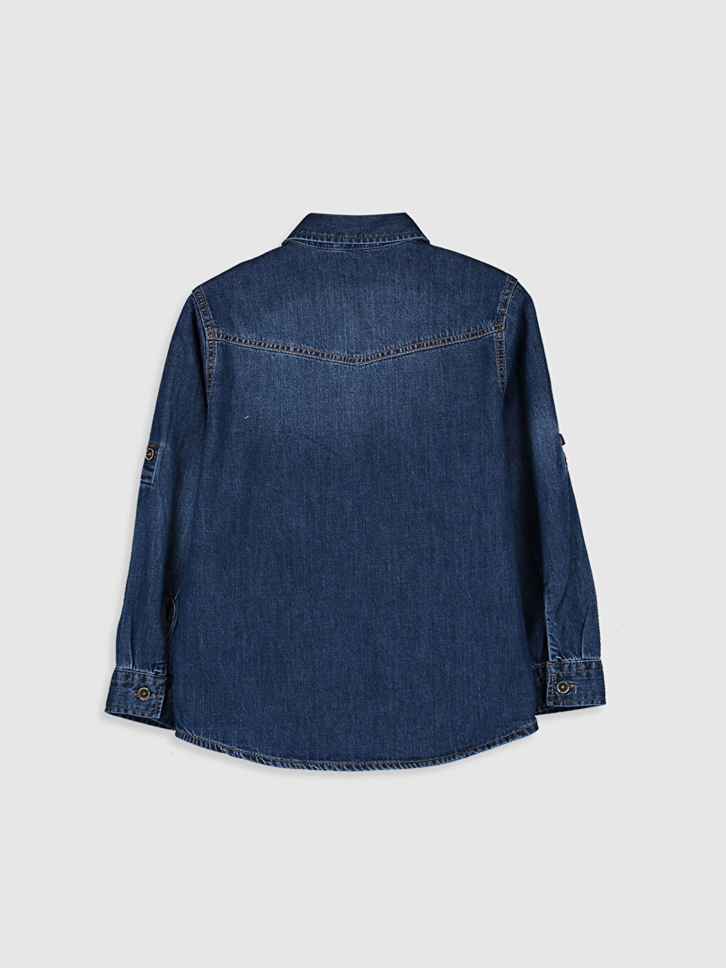 İndigo Basic Uzun Kollu Erkek Çocuk Jean Gömlek-1