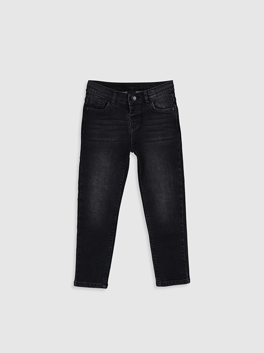 Siyah Slim Fit Erkek Çocuk Jean Pantolon