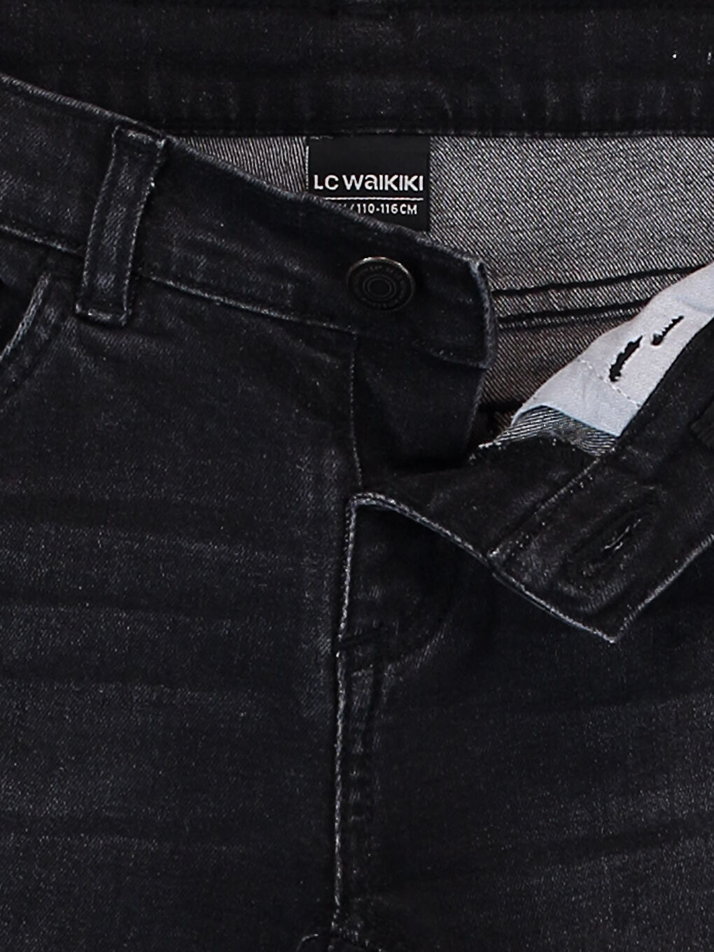 Siyah Slim Fit Erkek Çocuk Jean Pantolon-2