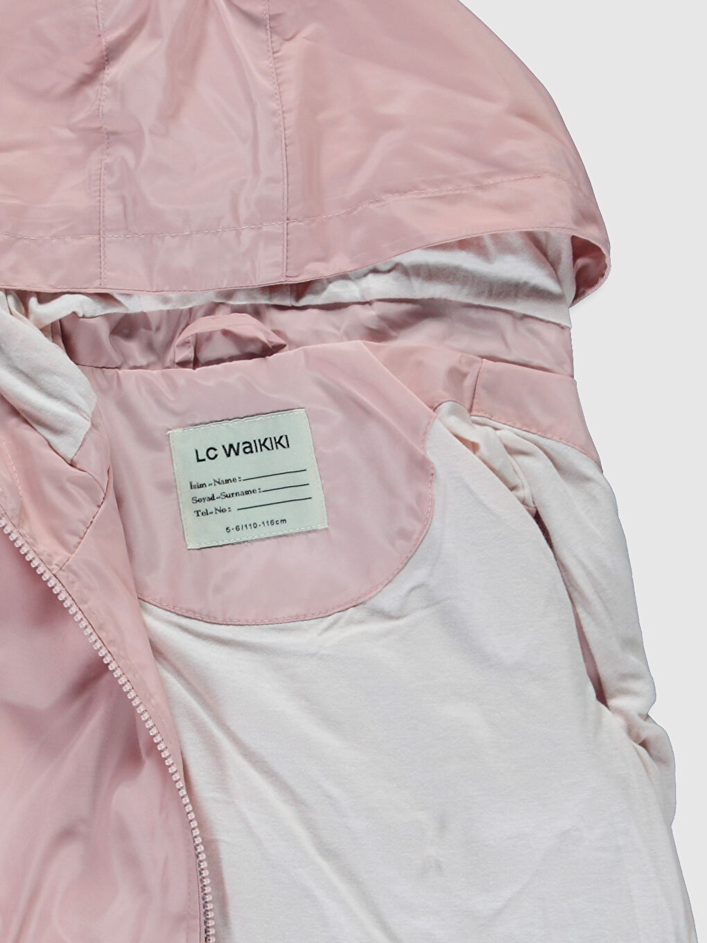 Pembe Kapüşonlu Uzun Kollu Kız Çocuk Mont-2