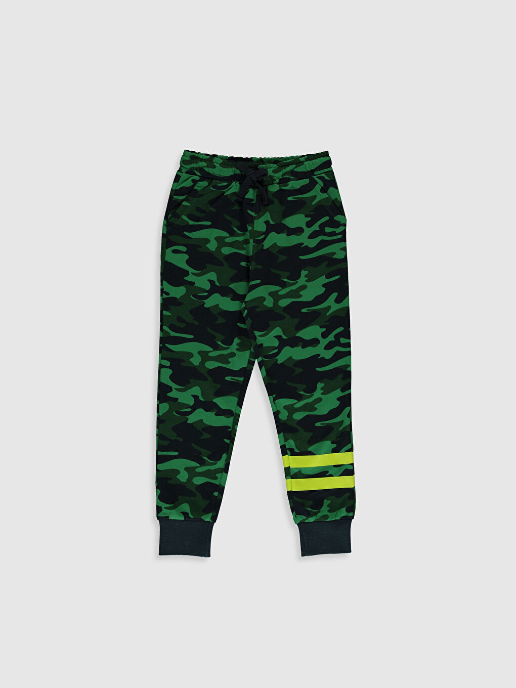Yeşil Erkek Çocuk Kamuflaj Desenli Jogger Eşofman Altı