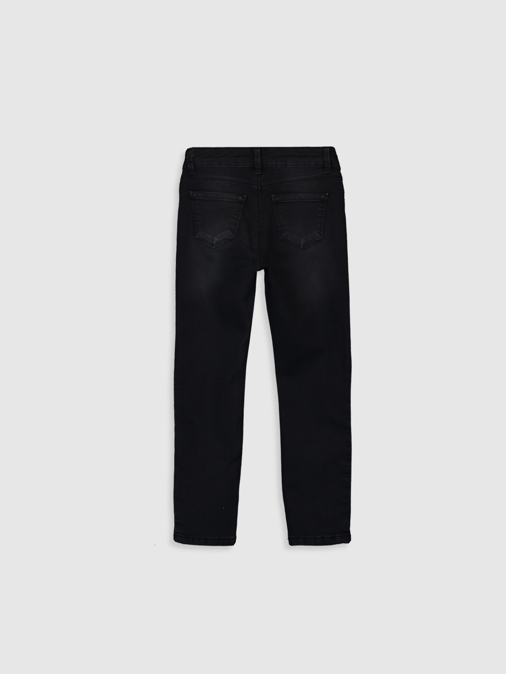 Siyah Slim Fit Kız Çocuk Jean Pantolon-1