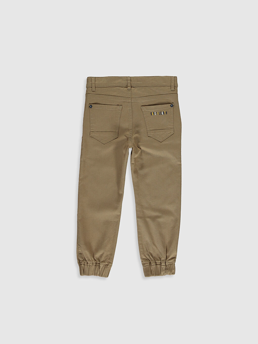 Bej Basic Gabardin Erkek Çocuk Jogger Pantolon-1