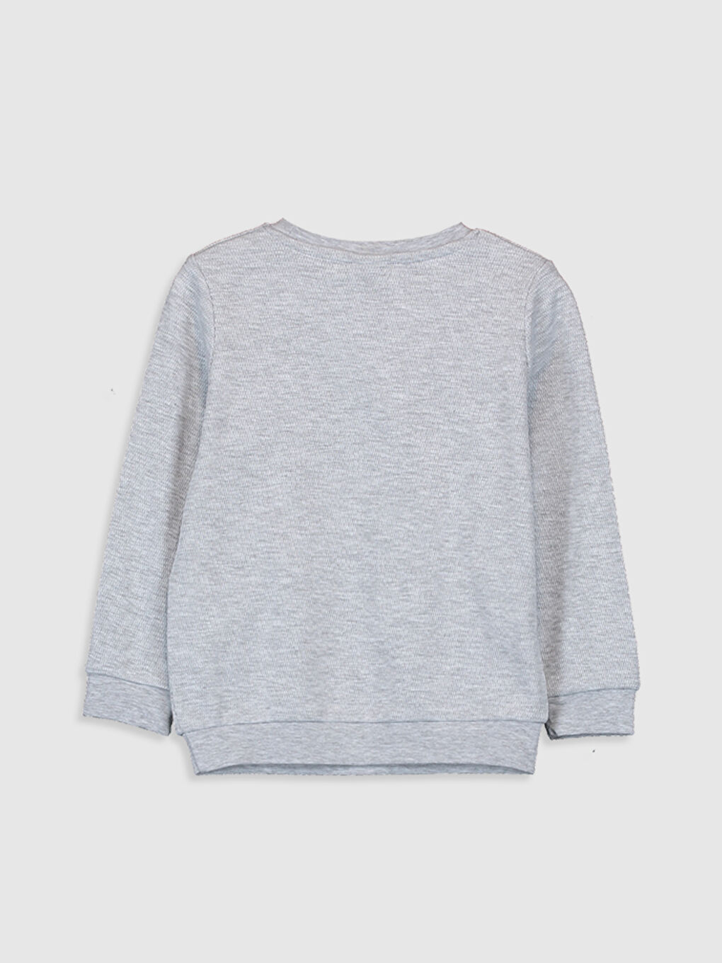 Gri Bisiklet Yaka Uzun Kollu Erkek Çocuk Tişört-2