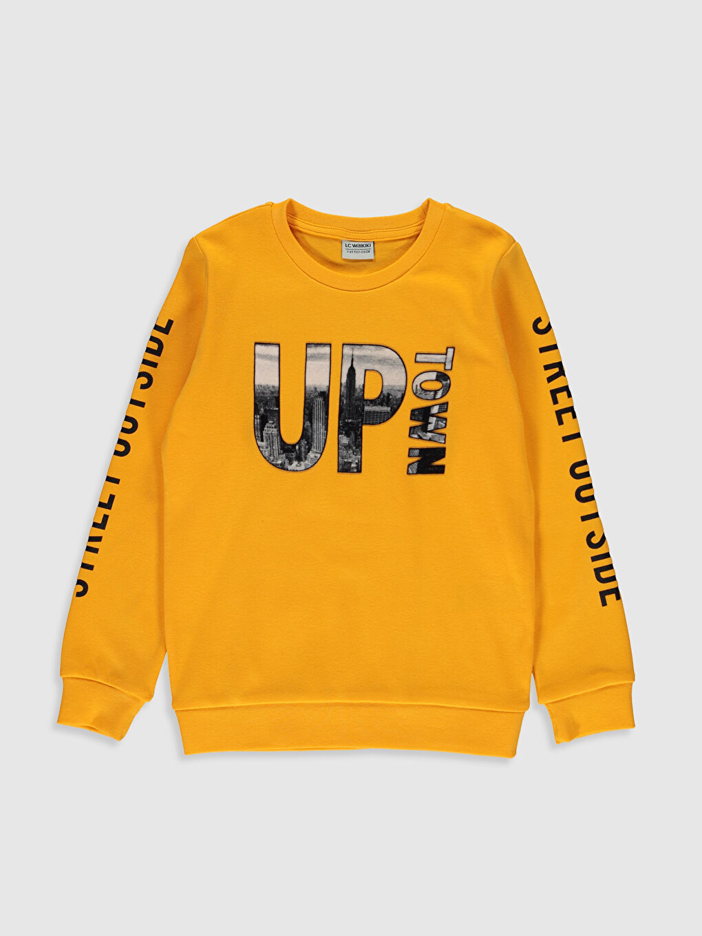 Turuncu Bisiklet Yaka Uzun Kollu Erkek Çocuk Tişört