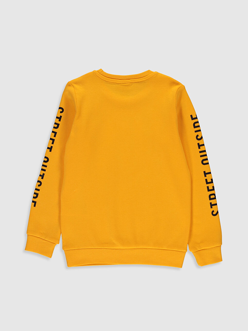 Turuncu Bisiklet Yaka Uzun Kollu Erkek Çocuk Tişört-1