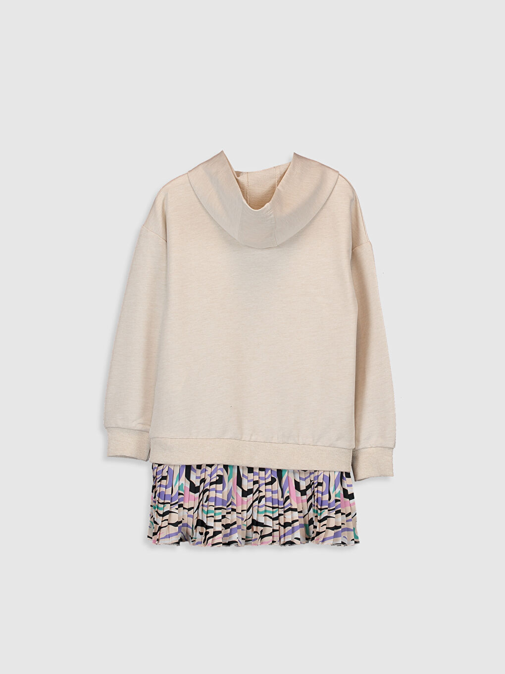 Платье с капюшоном и длинным рукавом для девочки-1