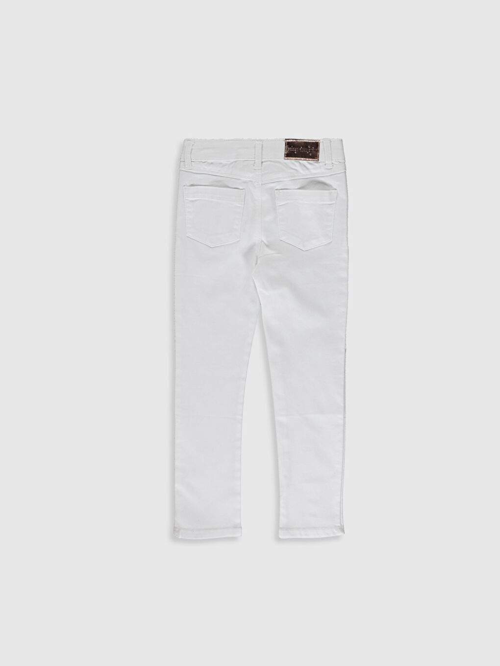Beyaz Skinny Gabardin Kız Çocuk Pantolon-1
