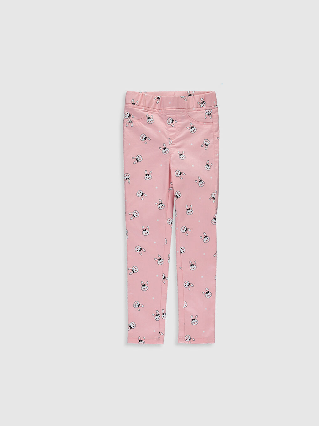 Pembe Skinny Gabardin Kız Çocuk Pantolon