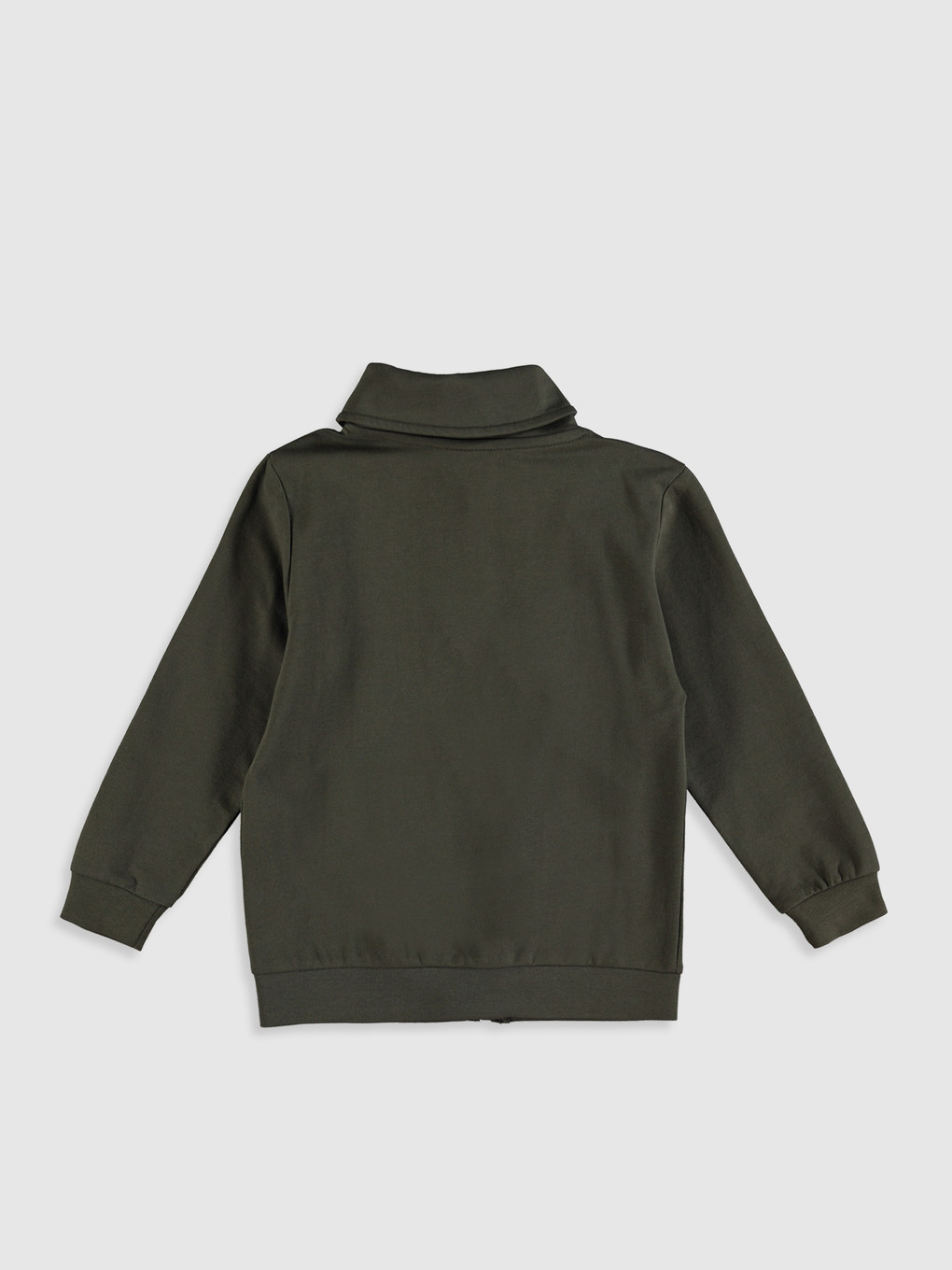 Haki Erkek Çocuk Fermuarlı Sweatshirt-1