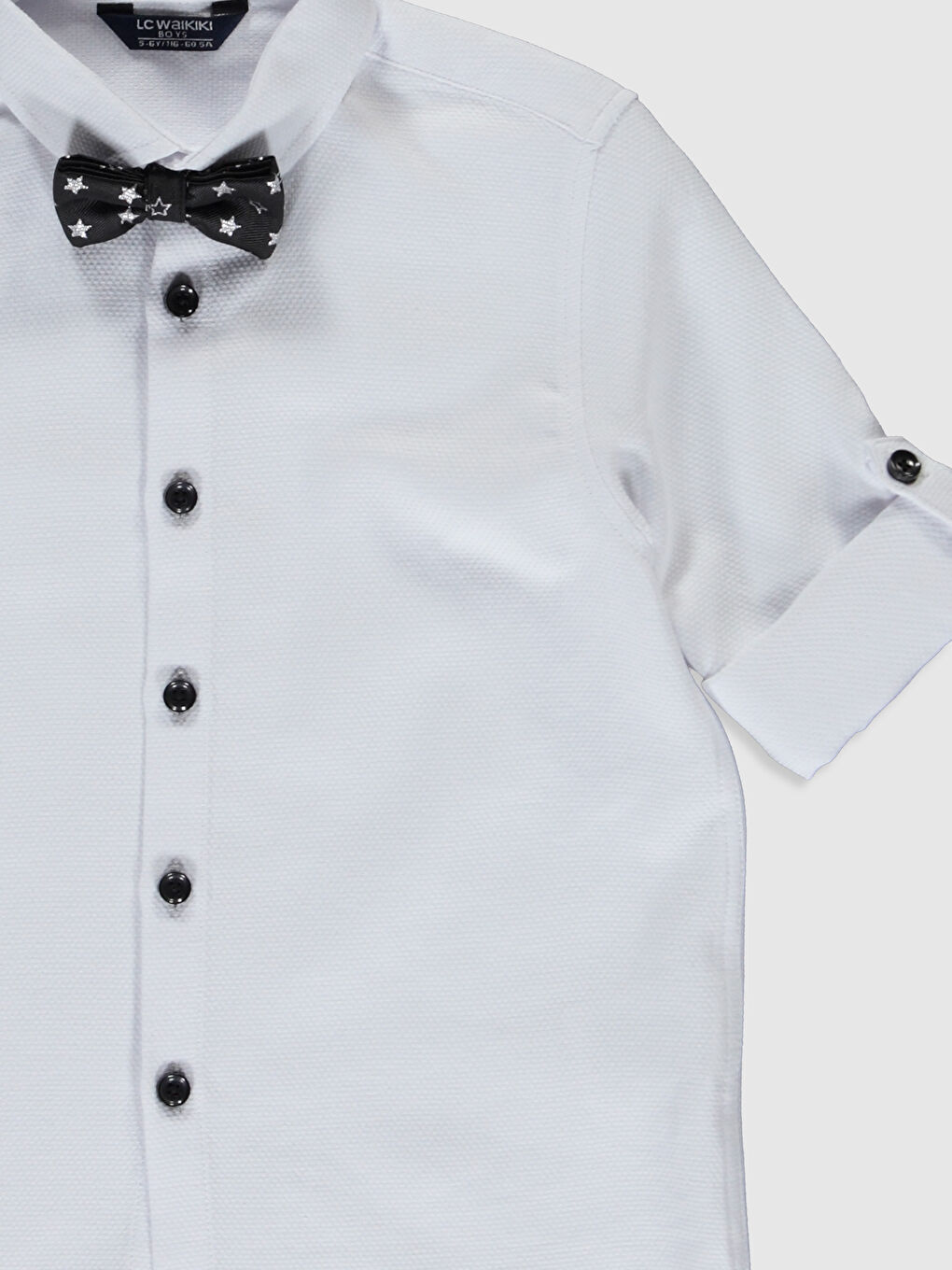 قميص كم طويل أساسي للأولاد مع بابيون-6