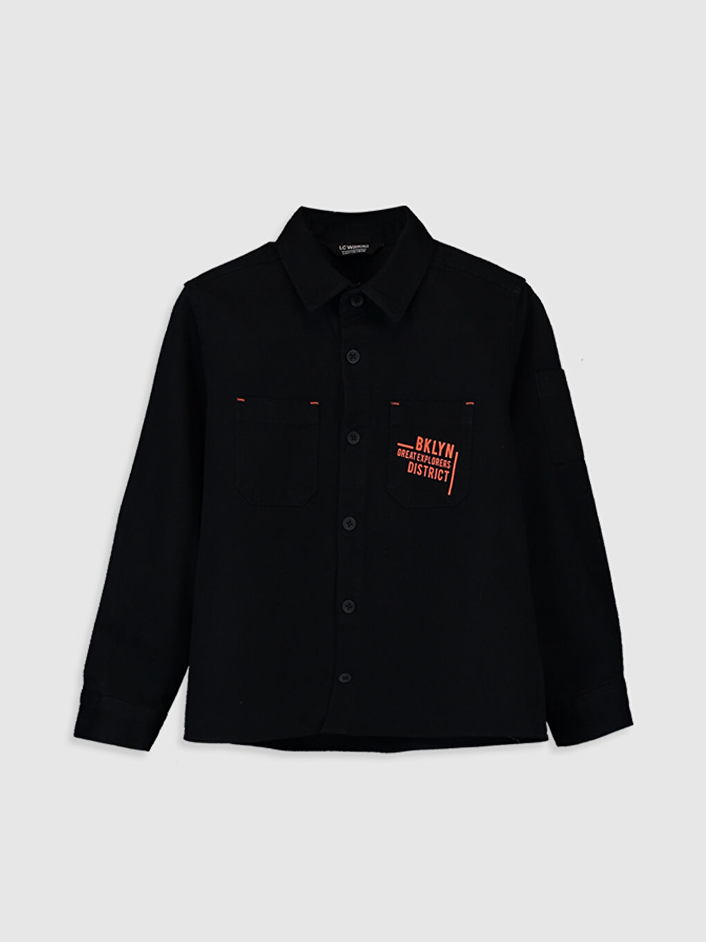 Рубашка для мальчика из поплина с длинным рукавом-1