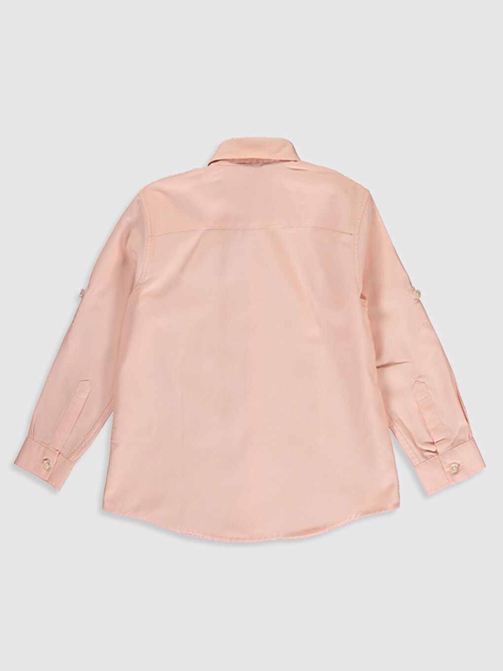 Pembe Kendinden Desenli Uzun Kollu Erkek Çocuk Gömlek ve Papyon-7