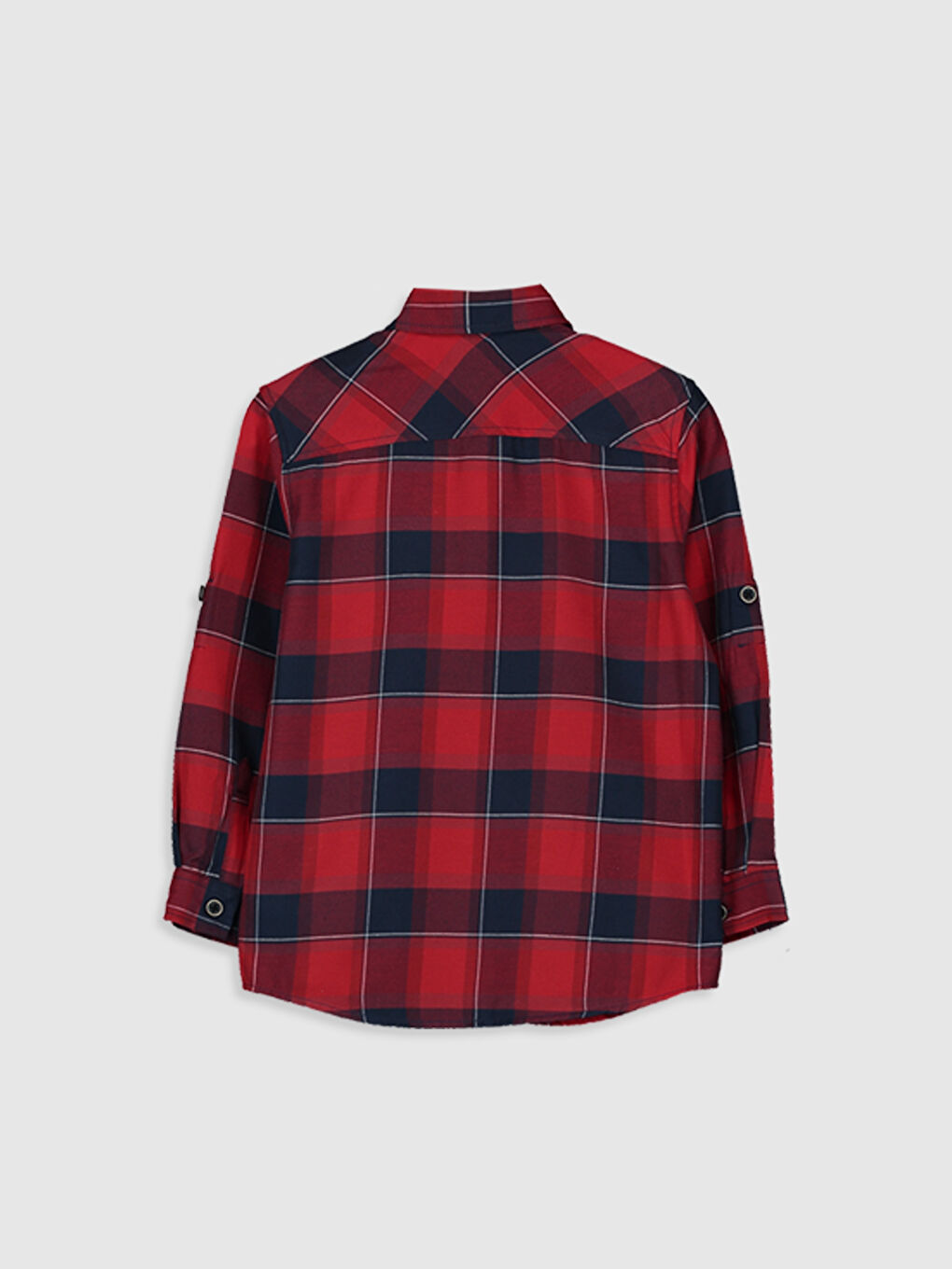 Kırmızı Uzun Kollu Gabardin Erkek Çocuk Gömlek-1