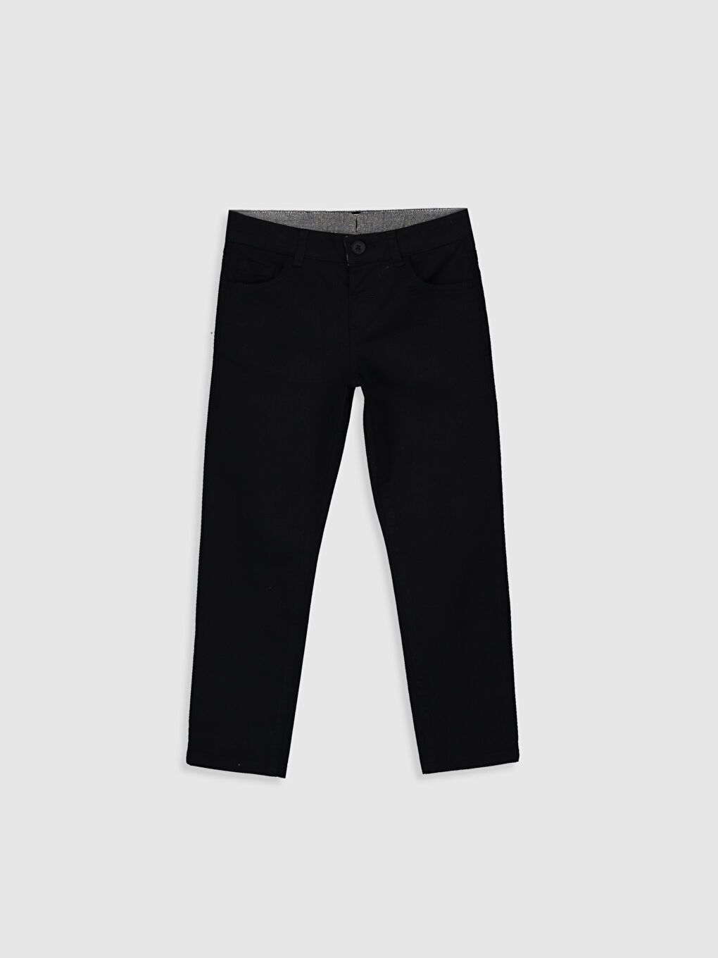 Slim Fit Basic Gabardine Boys Trousers-1