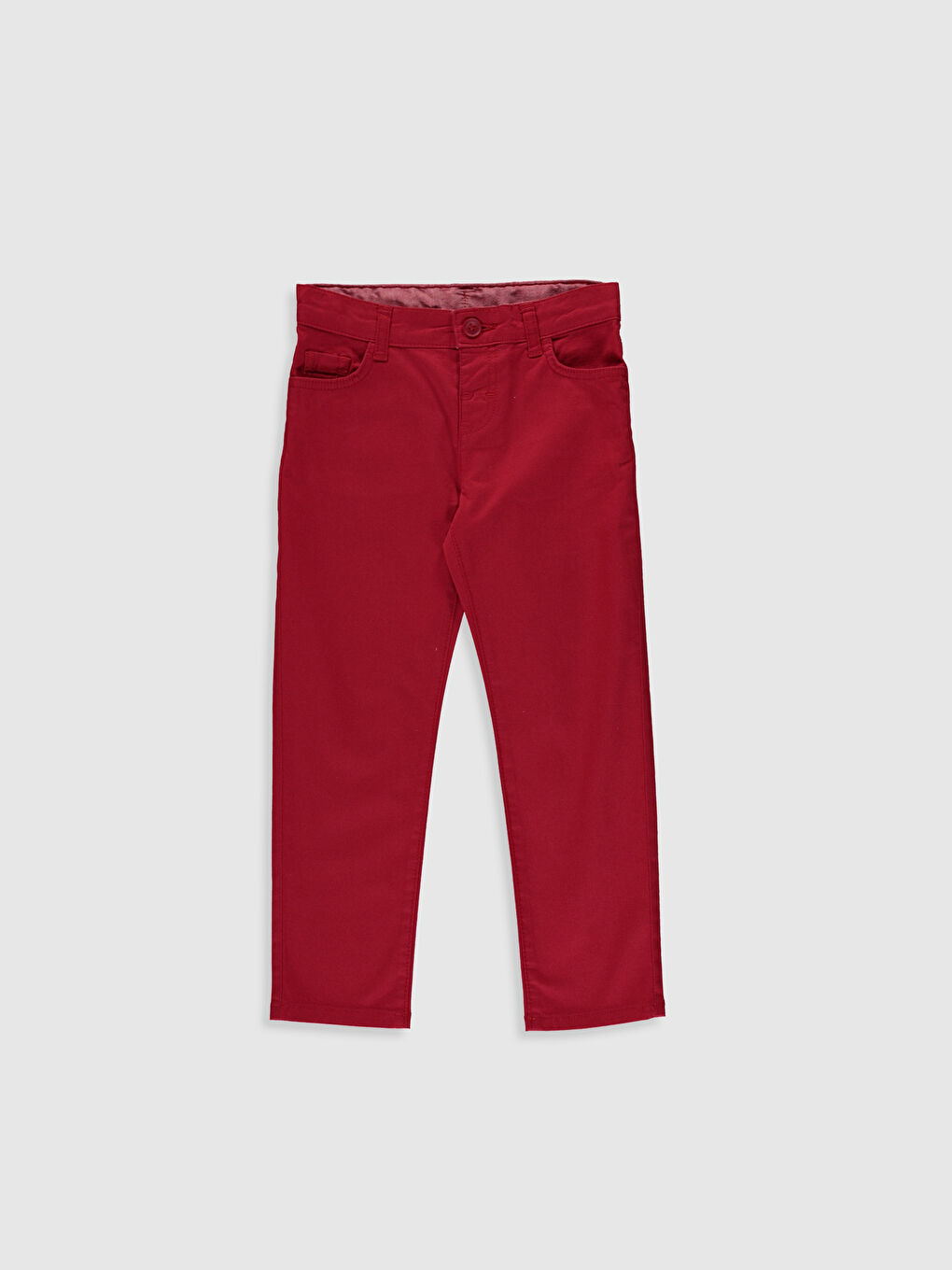 Slim Fit Basic Gabardine Boys Trousers-1