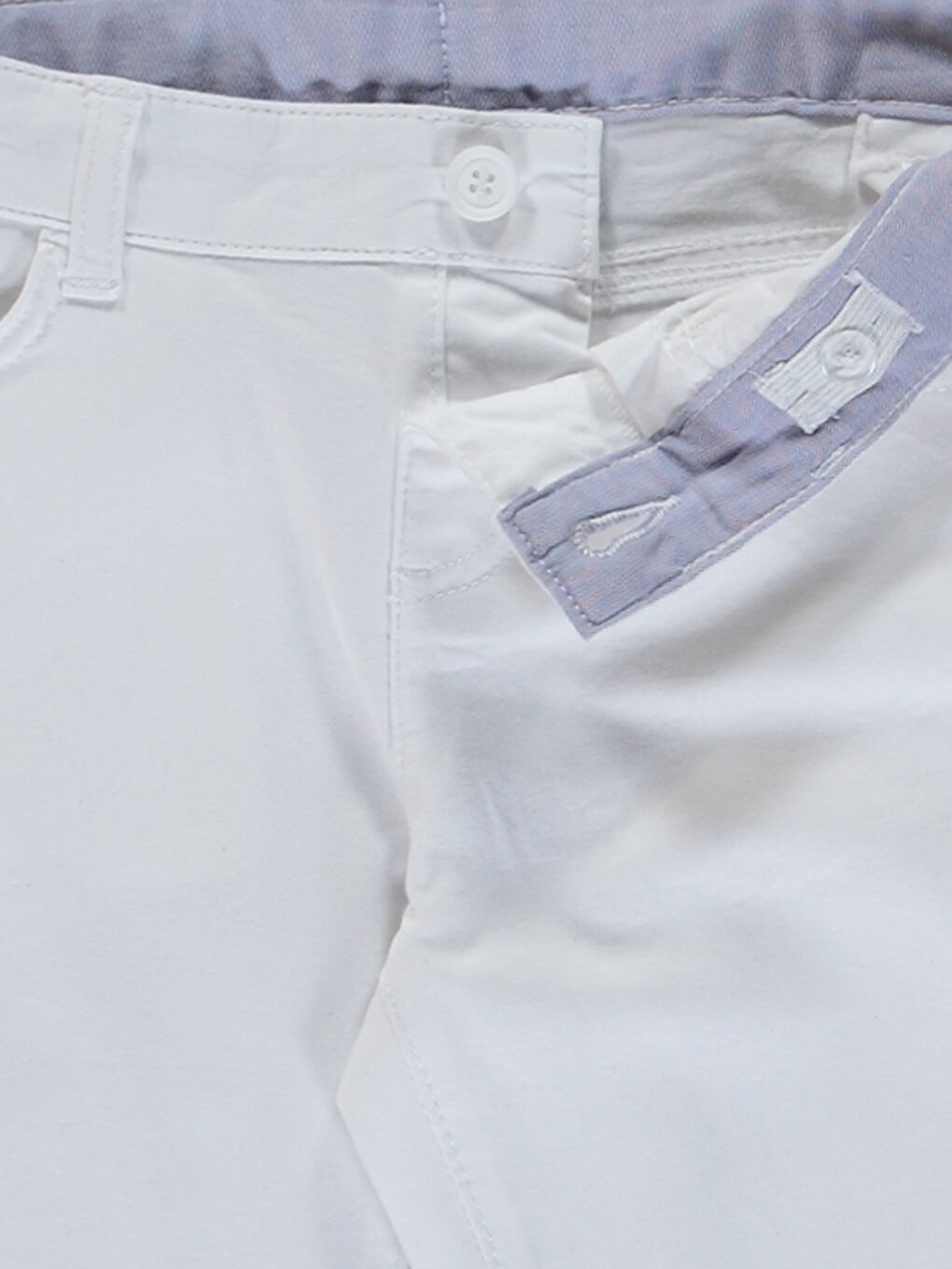 Beyaz Slim Fit Basic Gabardin Erkek Çocuk Pantolon-3
