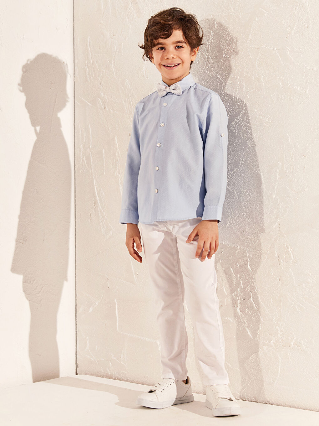 Beyaz Slim Fit Basic Gabardin Erkek Çocuk Pantolon