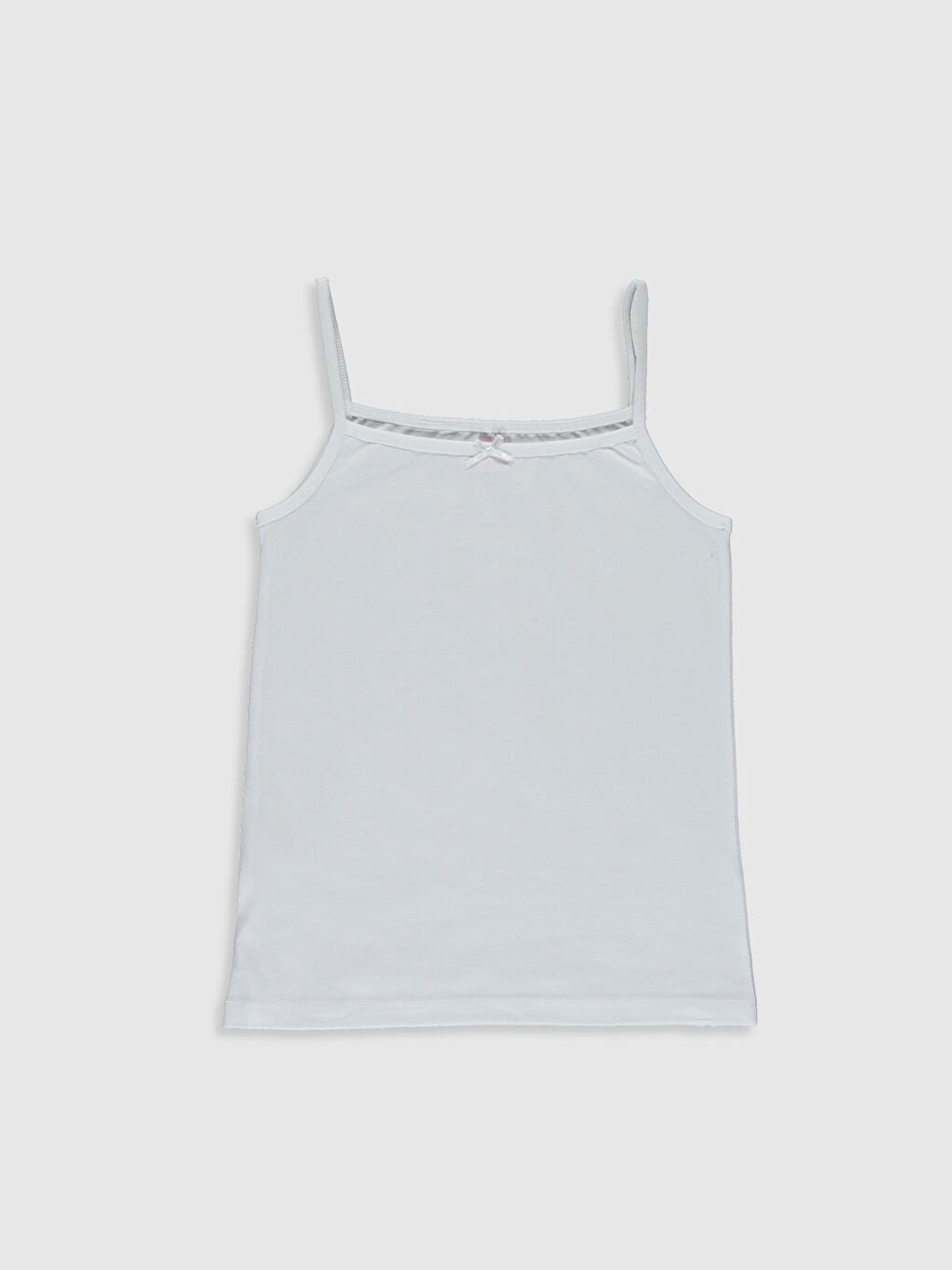 Square Collar Basic Strappy Girls' Vest 2 Pack-2