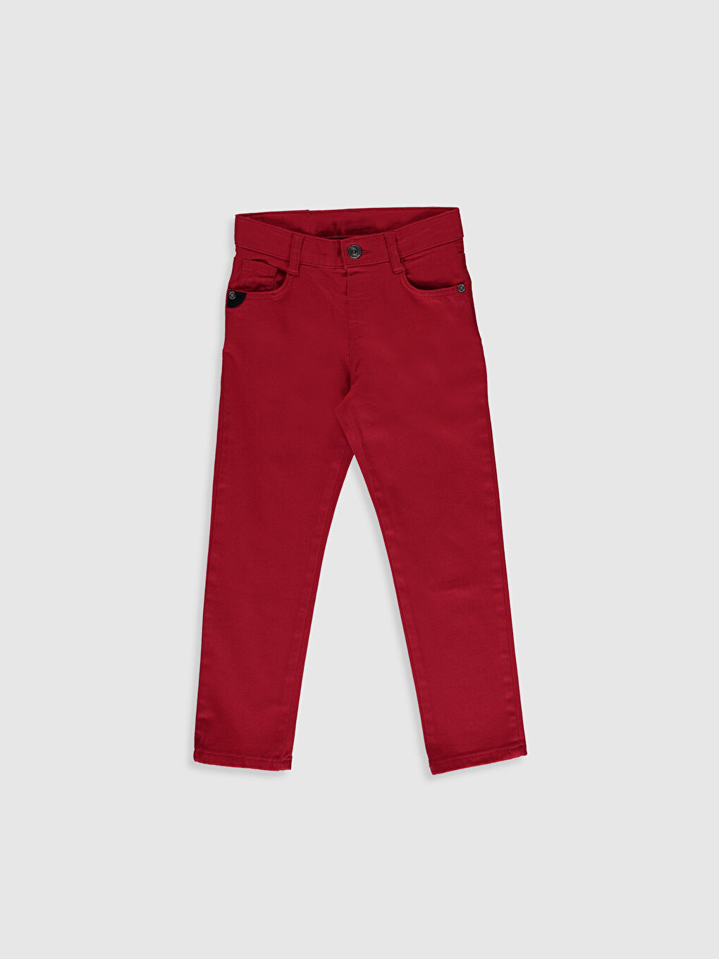 Kırmızı Slim Fit Basic Gabardin Erkek Çocuk Pantolon-1