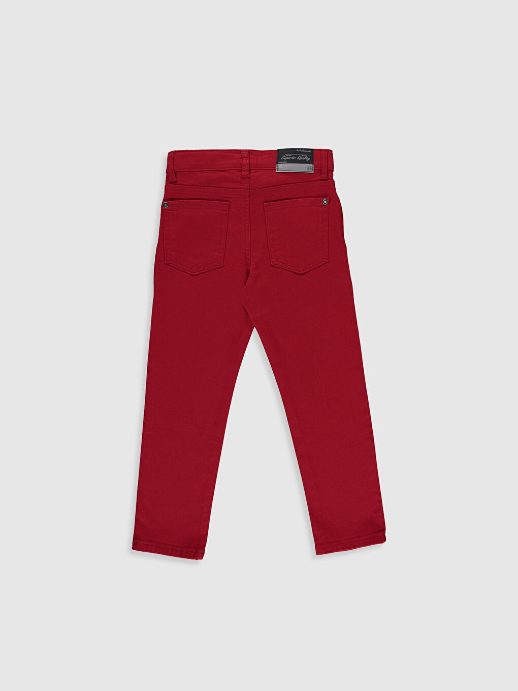 Kırmızı Slim Fit Basic Gabardin Erkek Çocuk Pantolon-2