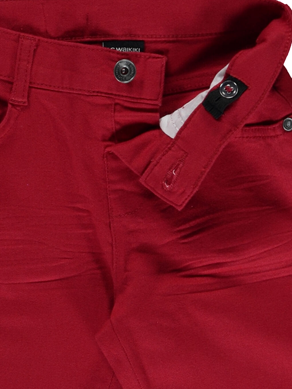 Kırmızı Slim Fit Basic Gabardin Erkek Çocuk Pantolon-3