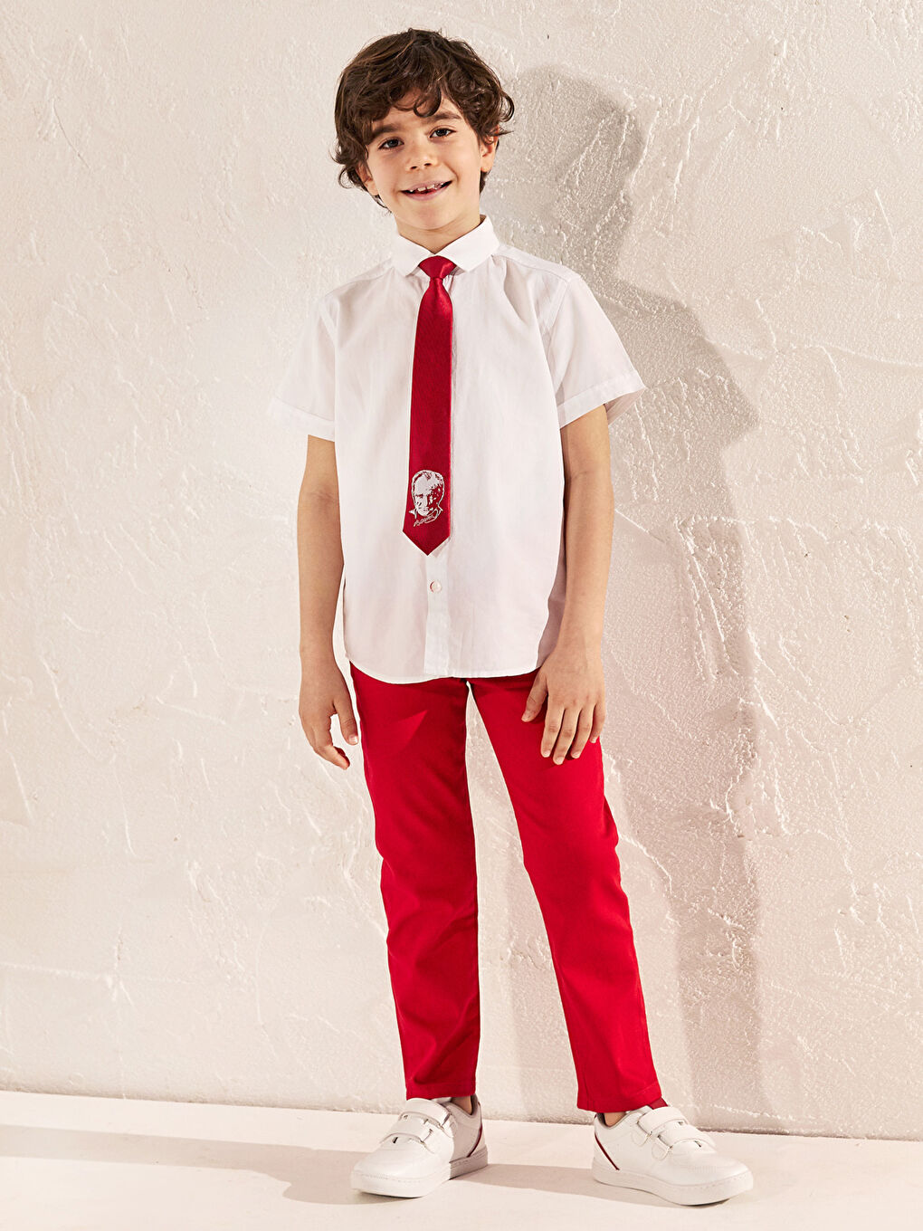 Kırmızı Slim Fit Basic Gabardin Erkek Çocuk Pantolon