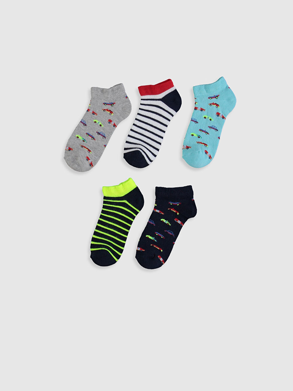 Узорчатые короткие носки для мальчиков, комплект из 5 штук-1