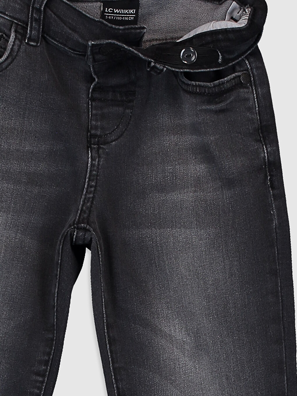 Cotton Ripped Detailed Boy Jean Trousers-2