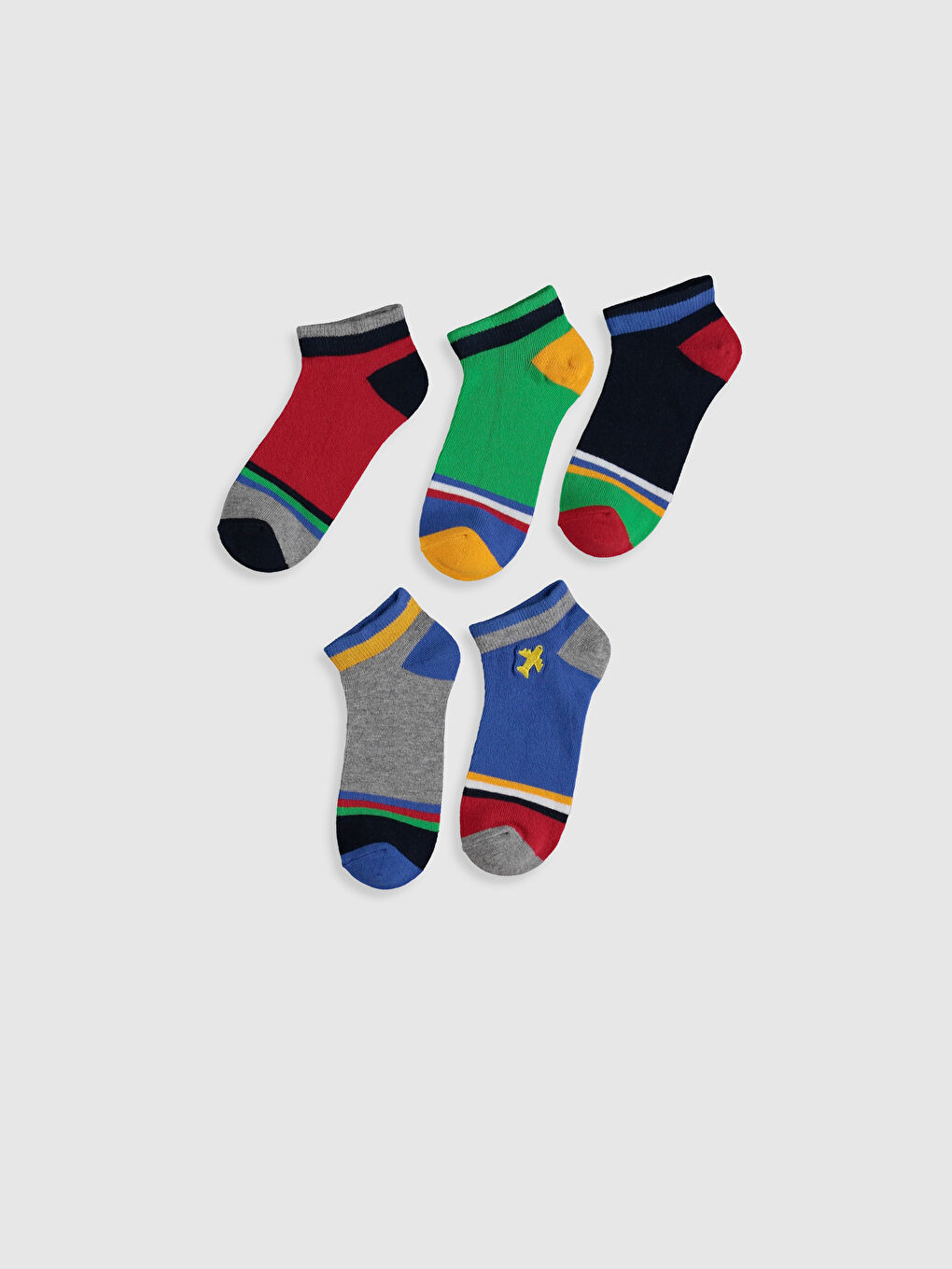 Karışık Desenli Erkek Çocuk Patik Çorap 5'li-1