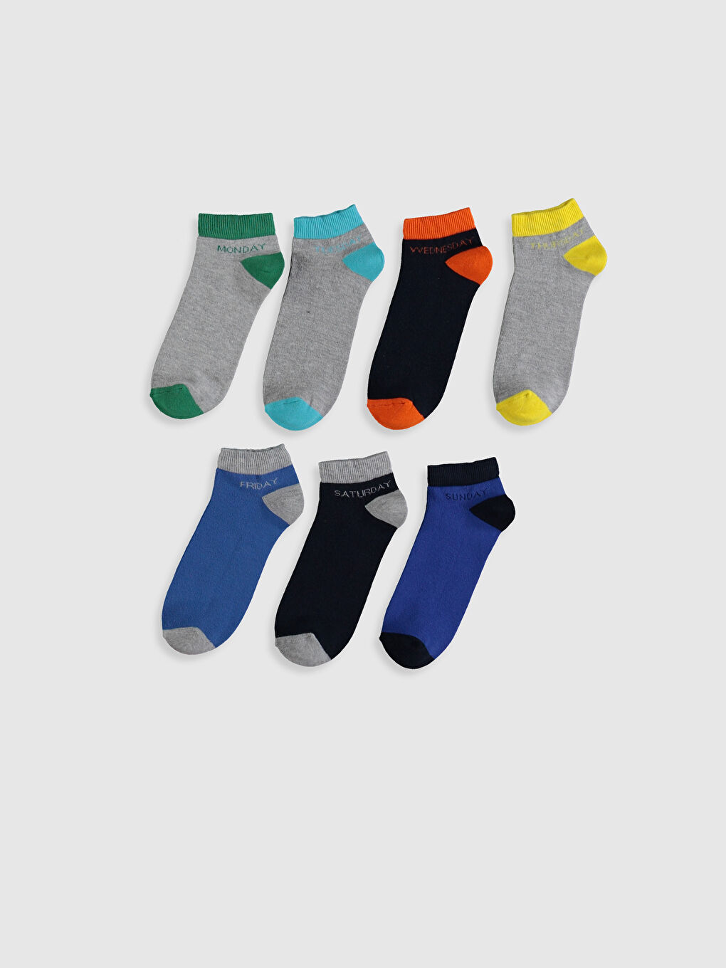 Karışık Basic Erkek Çocuk Patik Çorap 7'li-1