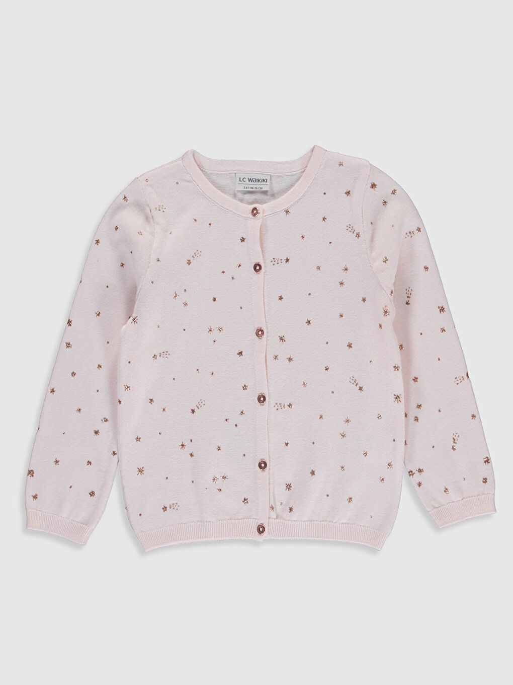 Crew Neck Long Sleeve Girl's Cardigan