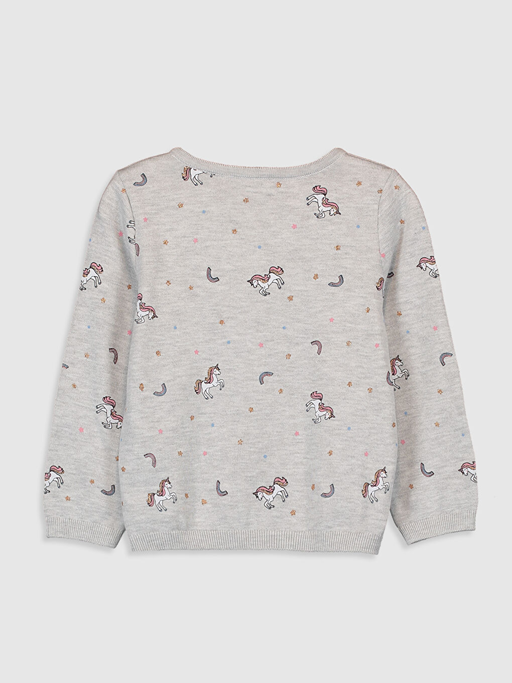 Beyaz Bisiklet Yaka Uzun Kollu Kız Çocuk Hırka-1