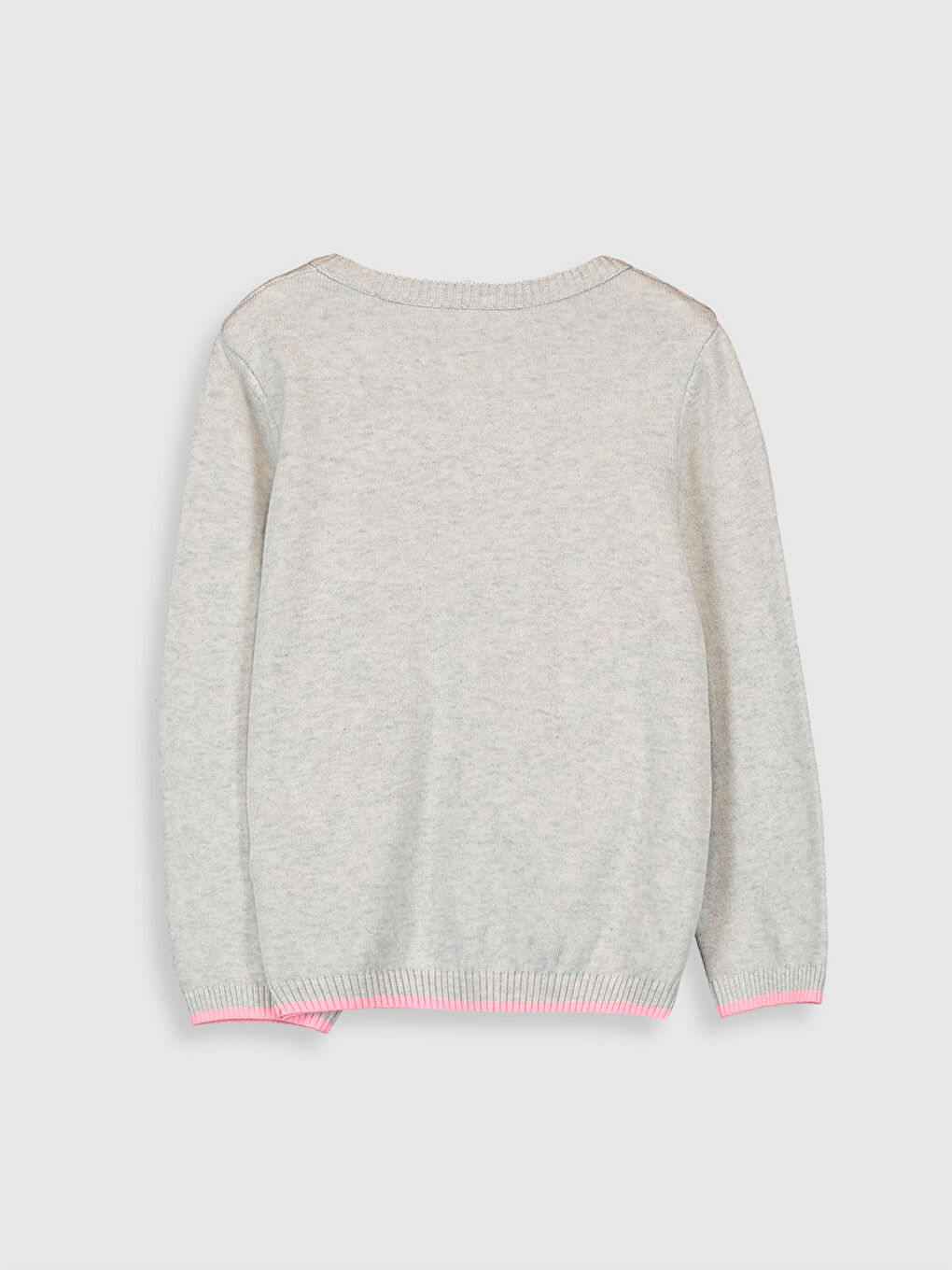 Beyaz Bisiklet Yaka Çift Yönlü Payetli Uzun Kollu Kız Çocuk İnce Triko Hırka-2