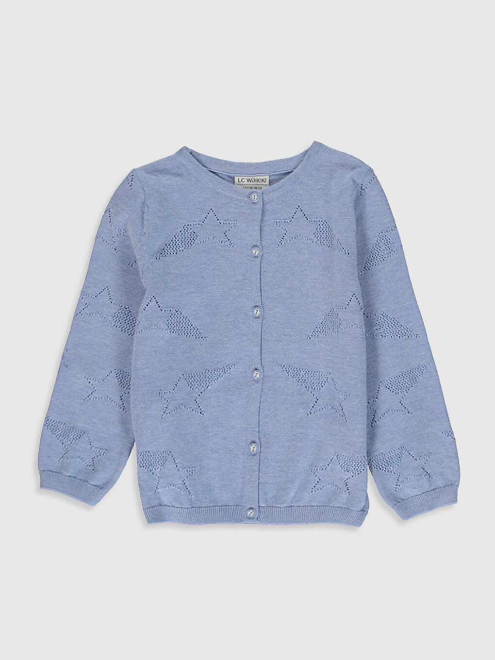 Crew Neck Long Sleeve Girl's Cardigan