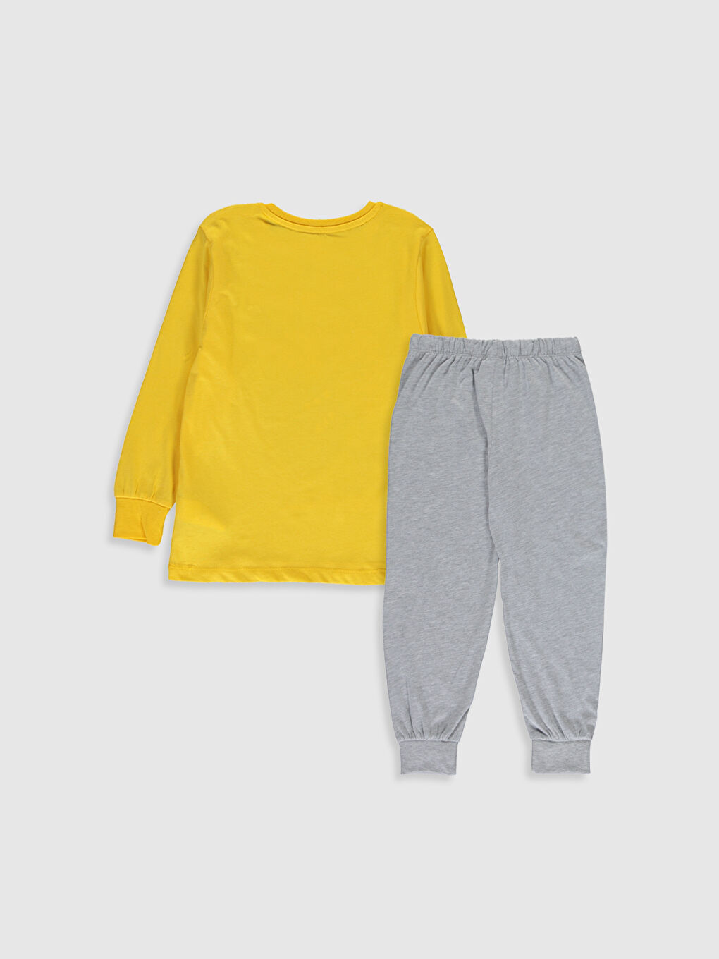 Sarı Bisiklet Yaka Uzun Kollu Erkek Çocuk Pijama Takım-1