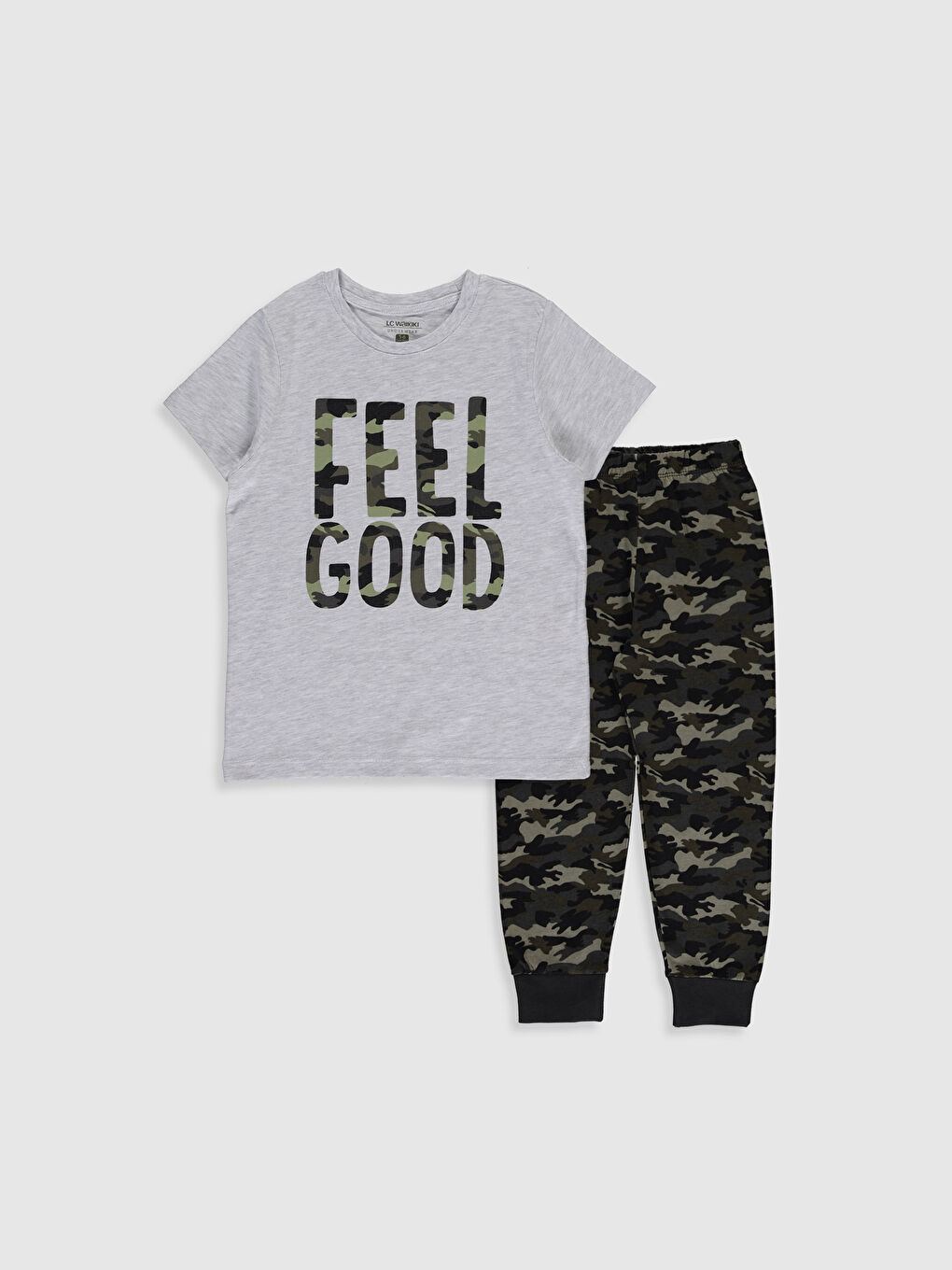 Yeşil Bisiklet Yaka Kısa Kollu Erkek Çocuk Pijama Takım