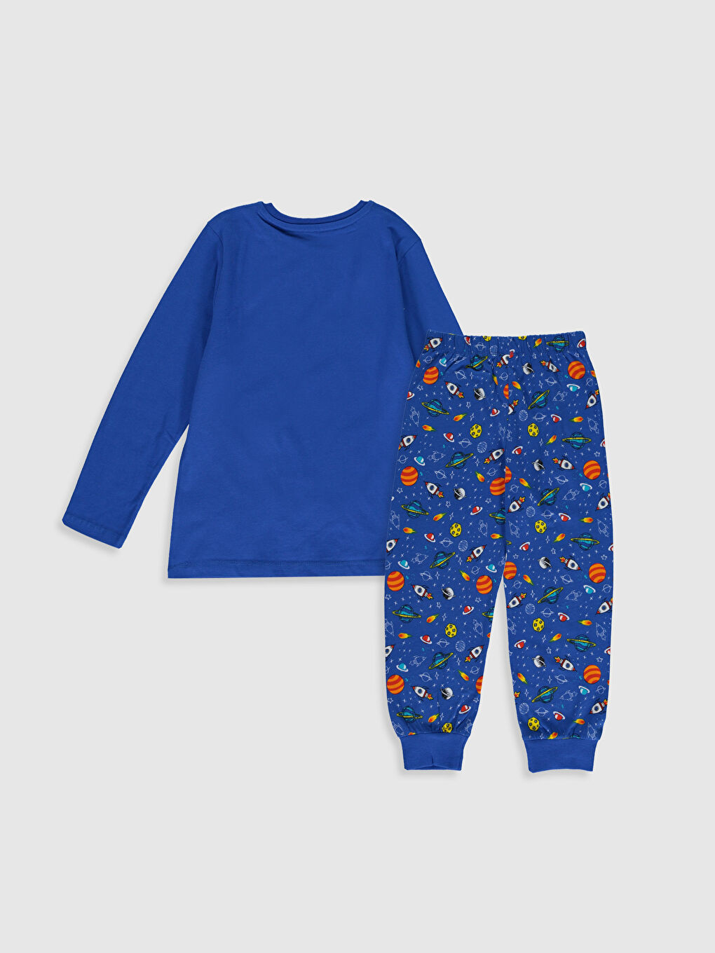 Mavi Bisiklet Yaka Uzun Kollu Erkek Çocuk Pijama Takım-1