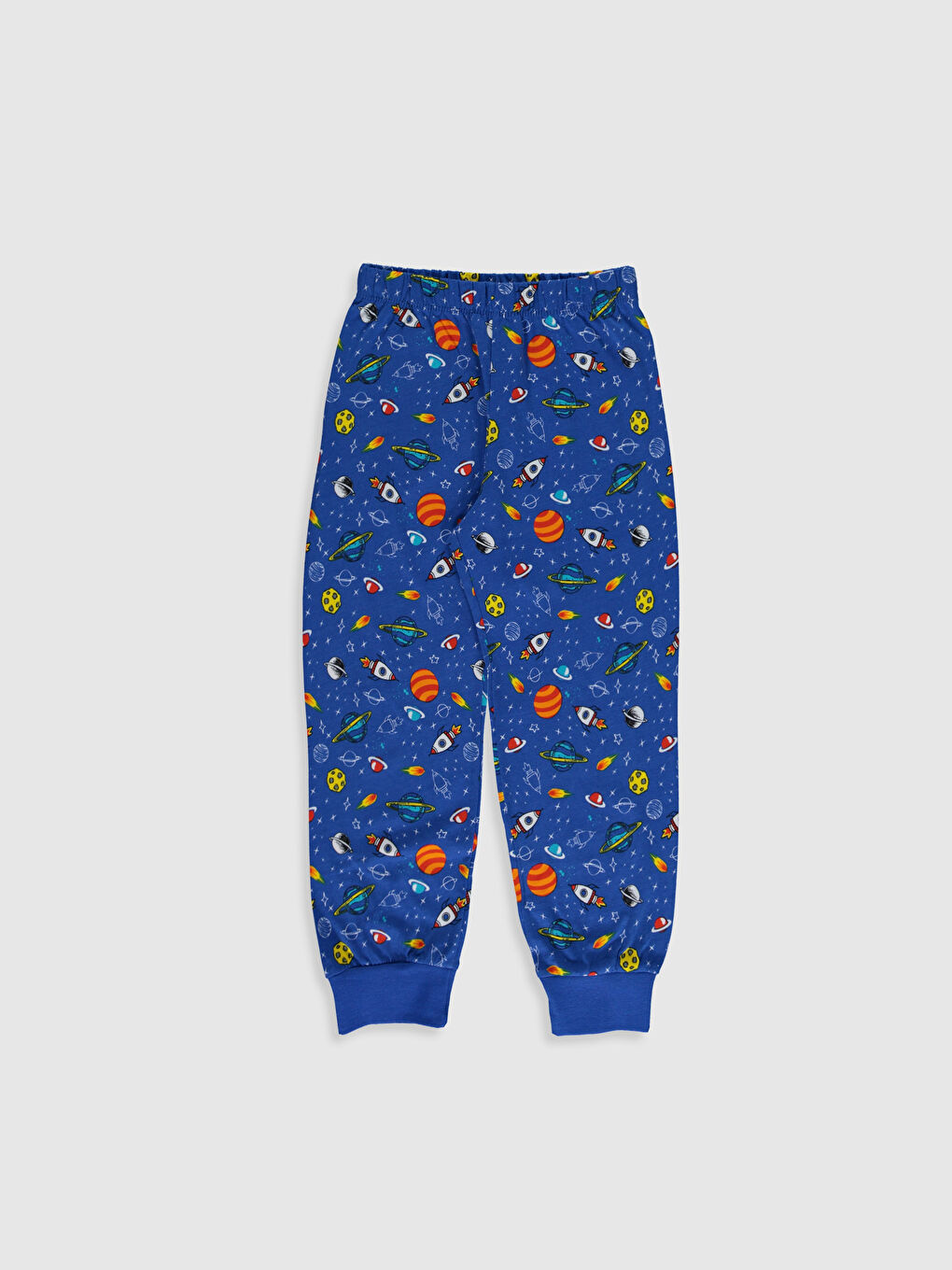 Mavi Bisiklet Yaka Uzun Kollu Erkek Çocuk Pijama Takım-3