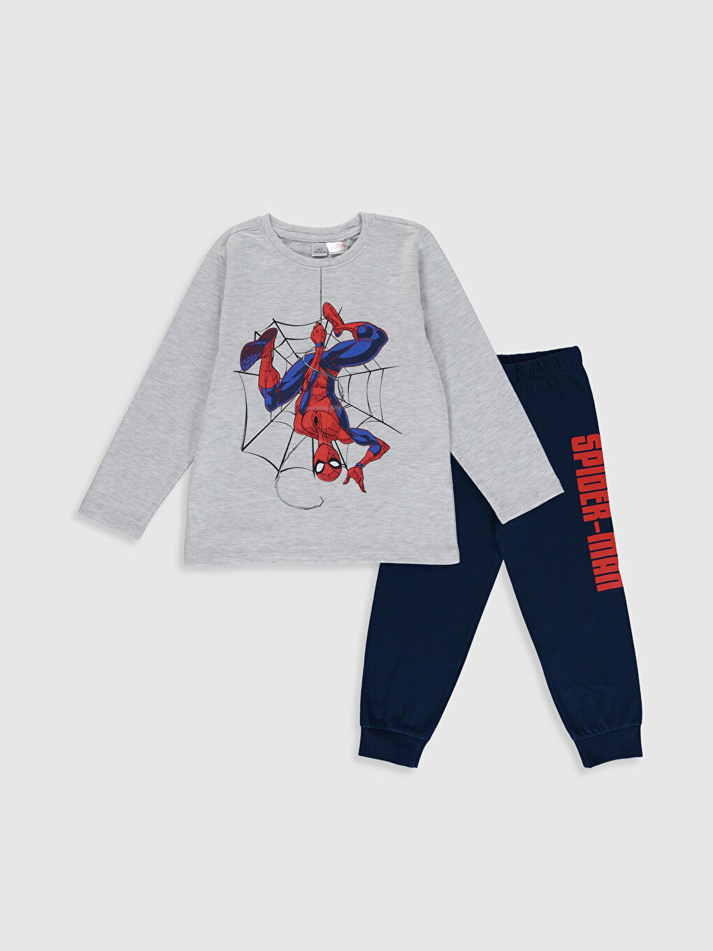 طقم بيجامة أولاد كم طويل بياقة دائرية