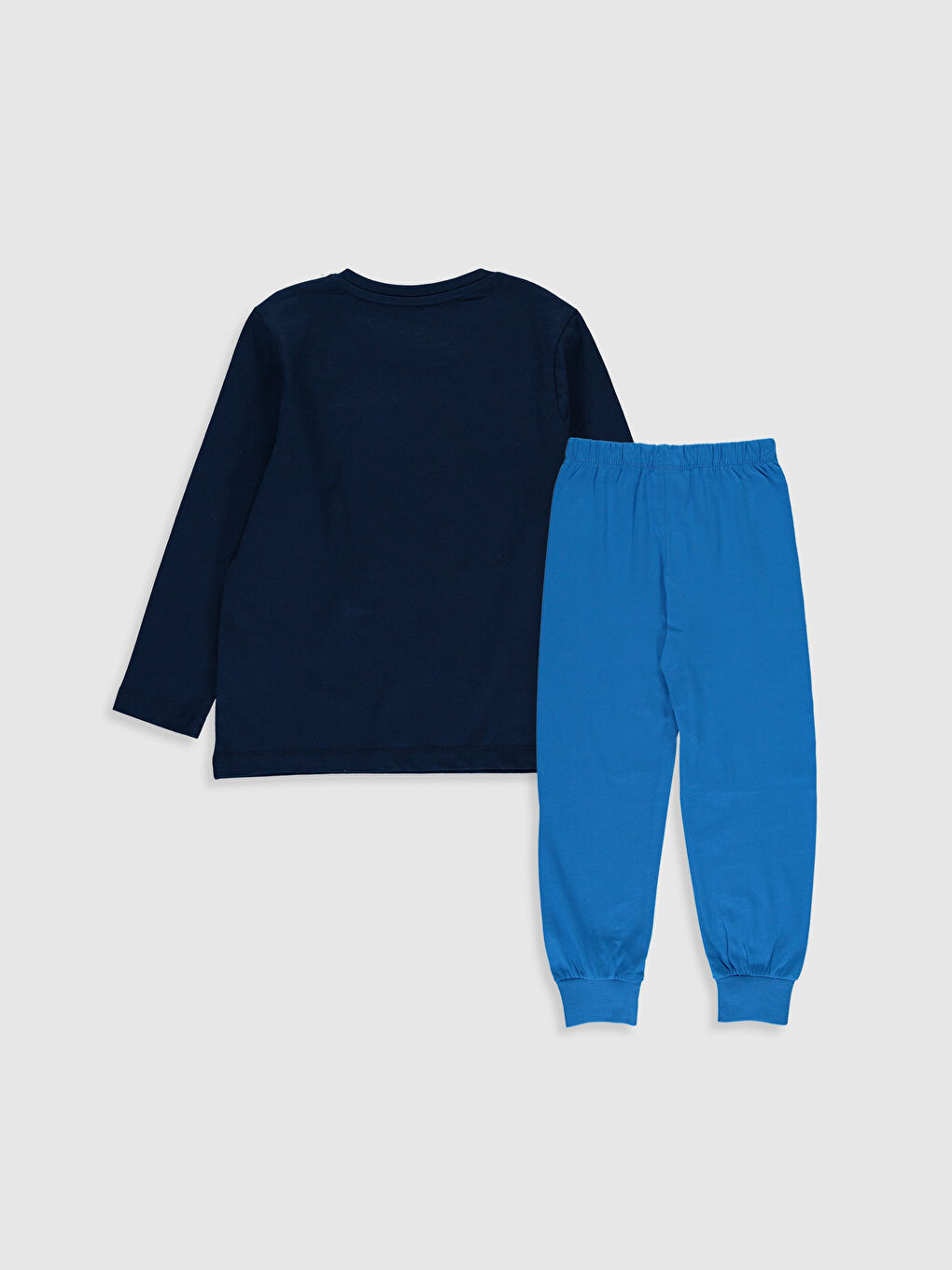 Lacivert Bisiklet Yaka Uzun Kollu Erkek Çocuk Pijama Takım-1