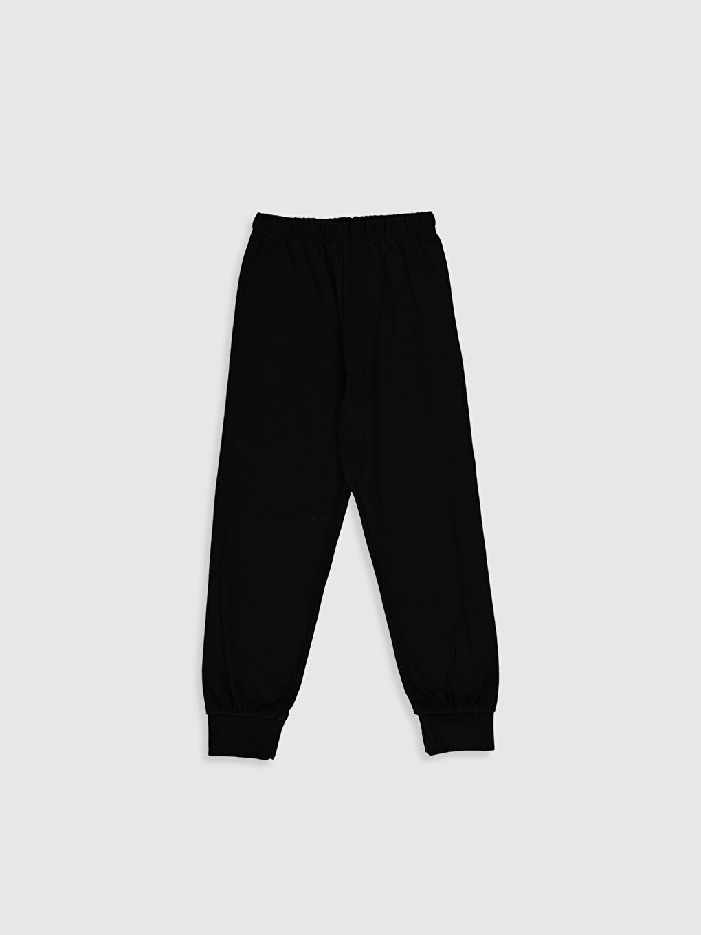 Siyah Bisiklet Yaka Uzun Kollu Erkek Çocuk Pijama Takım-3