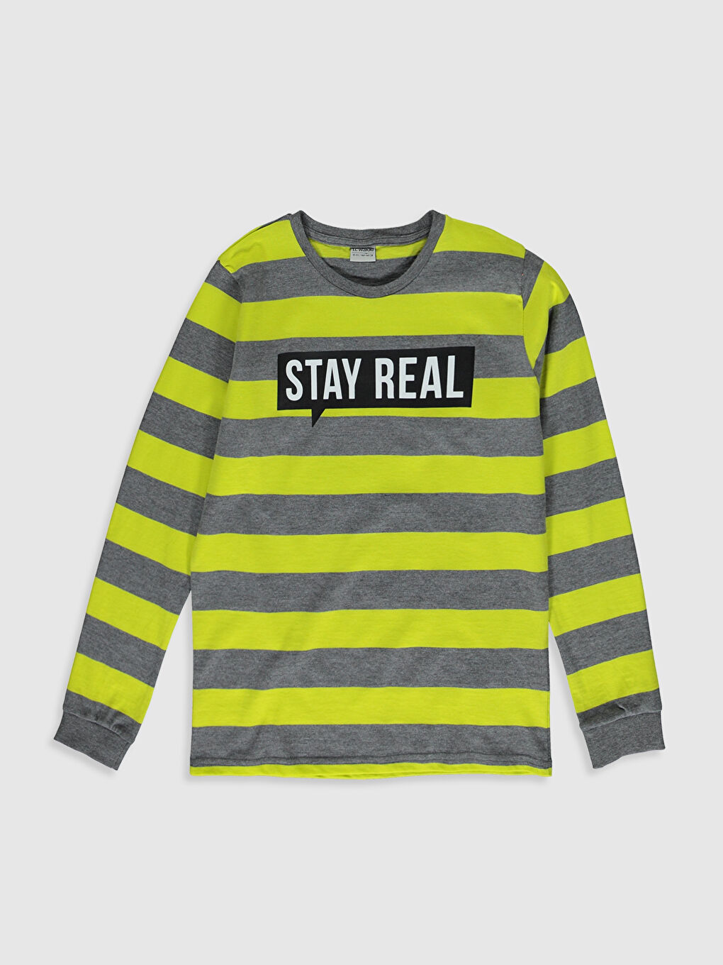 Antrasit Bisiklet Yaka Uzun Kollu Erkek Çocuk Tişört