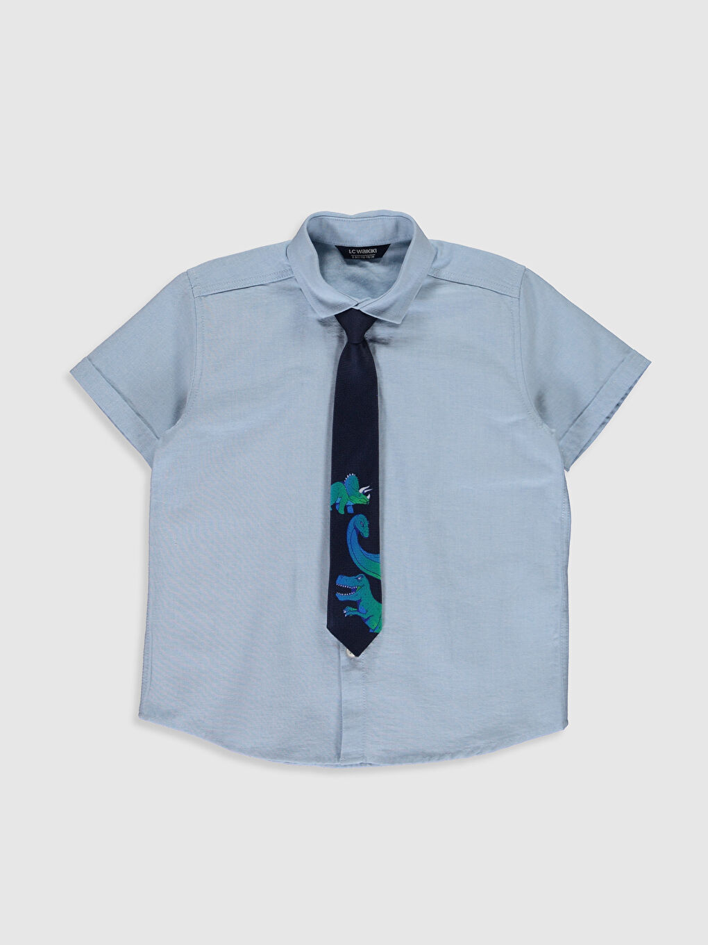 Mavi Kısa Kollu Poplin Erkek Çocuk Gömlek