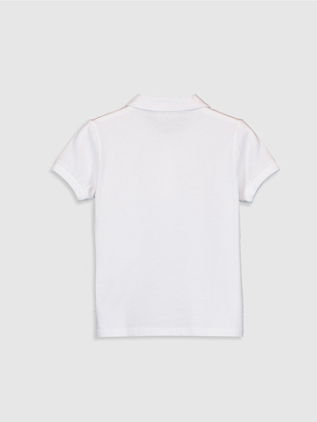 Beyaz Polo Yaka Kısa Kollu Kız Çocuk Tişört-2