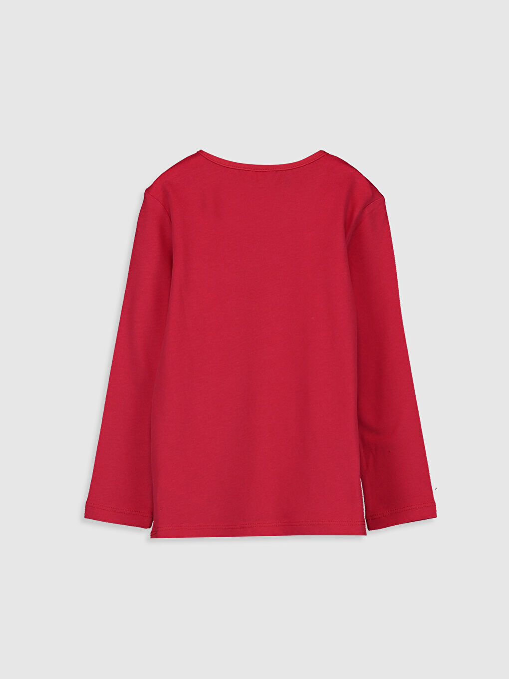 Kırmızı Bisiklet Yaka Basic Uzun Kollu Kız Çocuk Tişört-1