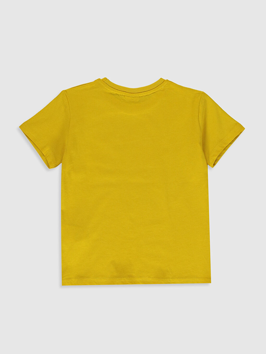Sarı Bisiklet Yaka Kısa Kollu Erkek Çocuk Tişört-1
