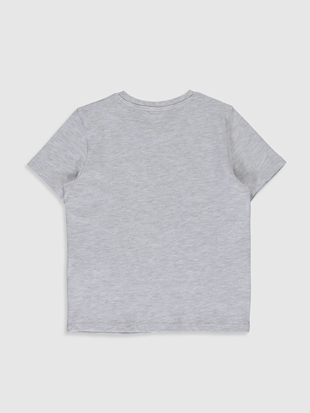 Gri Bisiklet Yaka Kısa Kollu Erkek Çocuk Tişört-1