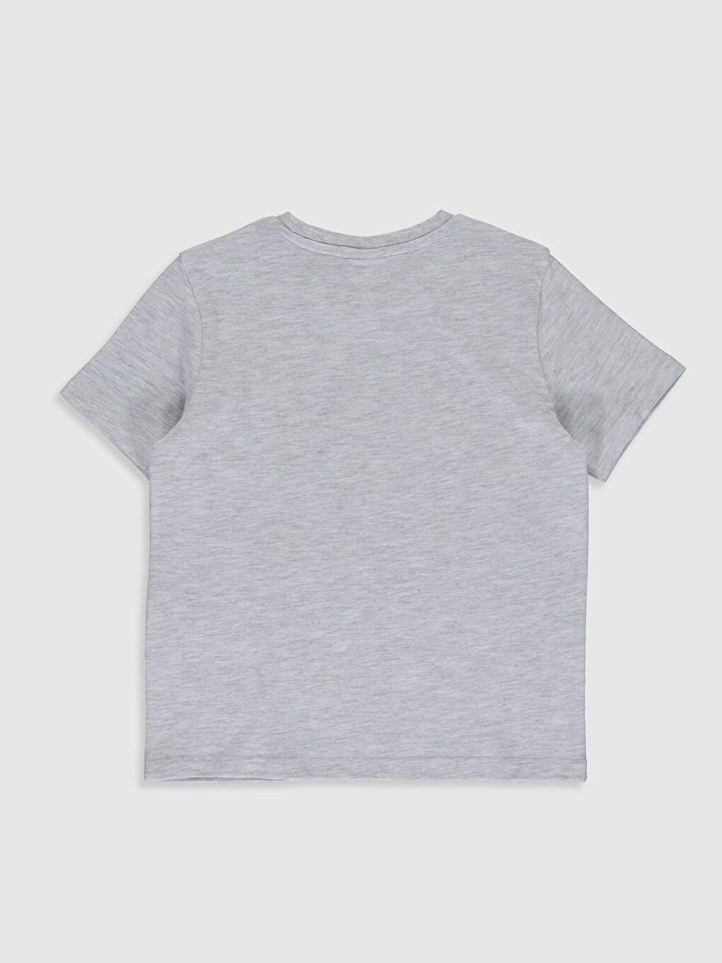 Gri Bisiklet Yaka Kısa Kollu Erkek Çocuk Tişört-1