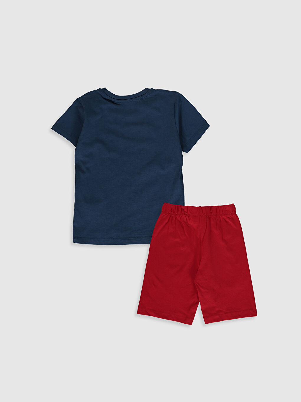 Lacivert Bisiklet Yaka Kısa Kollu Erkek Çocuk Pijama Takım-1